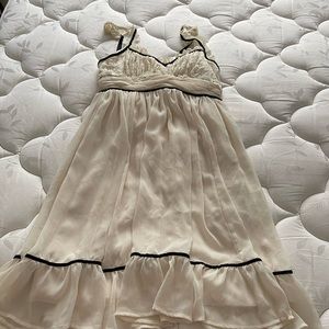 Cream lace and chiffon dress